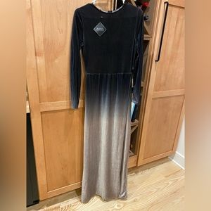 Beautiful ombré charcoal to light grey velvet maxi. Never worn.